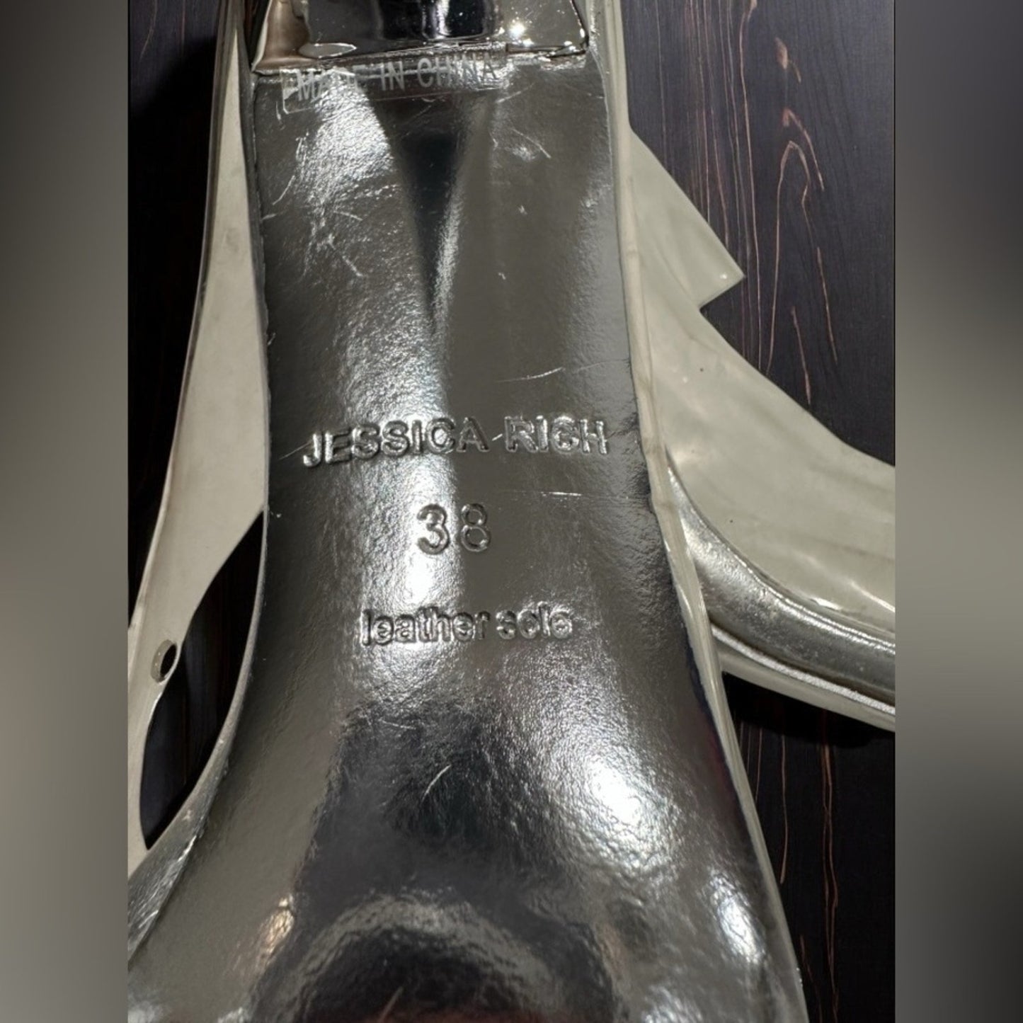 Jessica Rich Women's Fancy Pointed Toe Clear Stiletto Pump Silver Heels Size 38